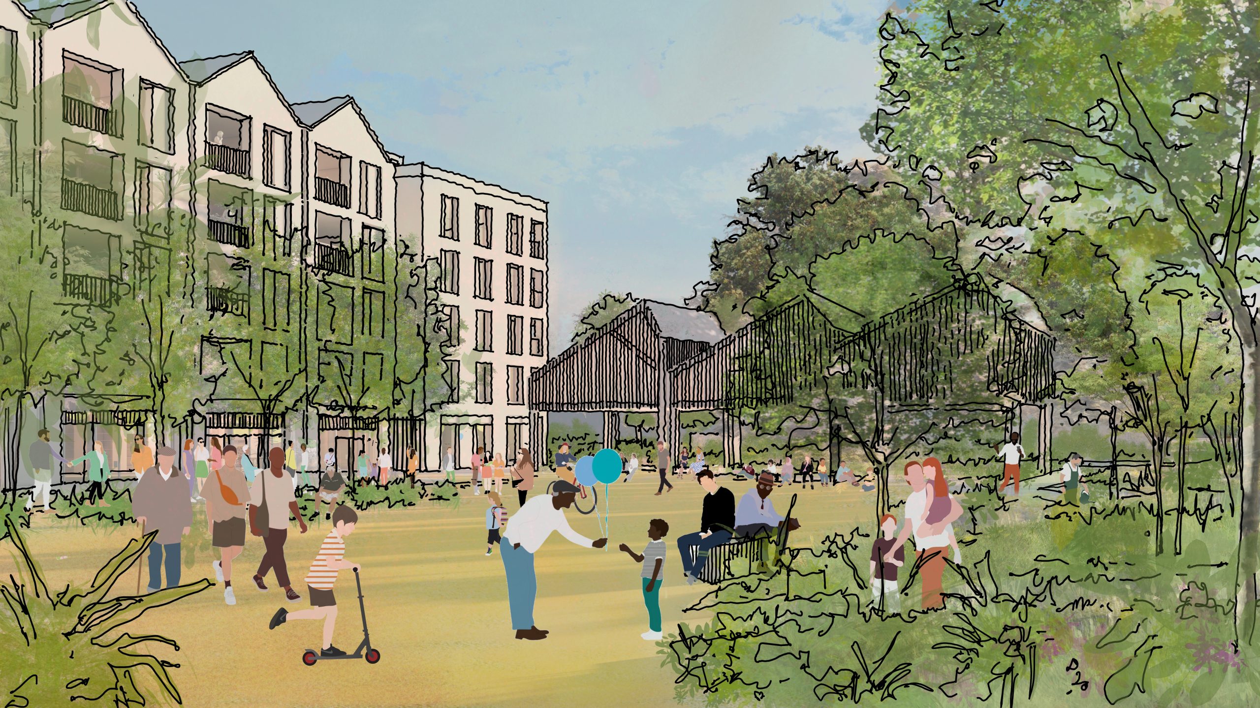 2191-A-SK-251017-Square-JP-02 Illustrative sketch of proposals for Old River Lane